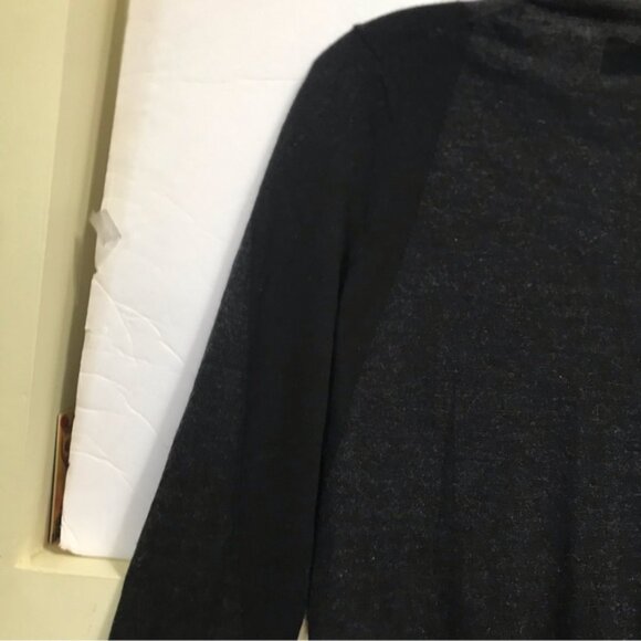 Zadig & Voltaire Wool V Neck Sweater Black Grey Asymmetrical Hem Pullover Top S - Picture 8 of 16